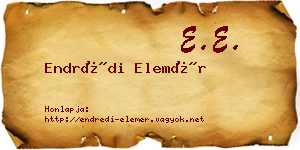Endrédi Elemér névjegykártya