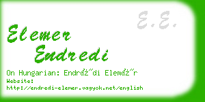 elemer endredi business card